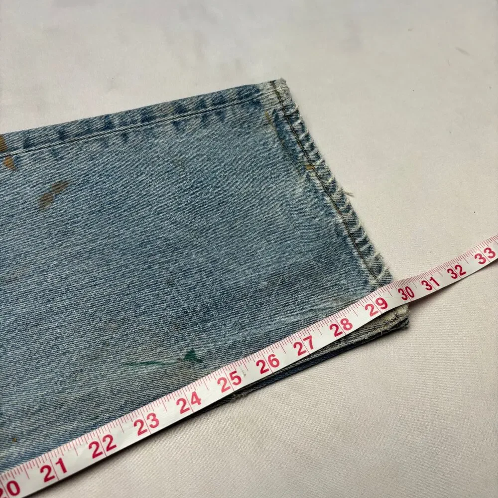 Vintage 90s Levi's 501 Straight Leg Jeans 36x30 Made in USA Light Wash Dirt